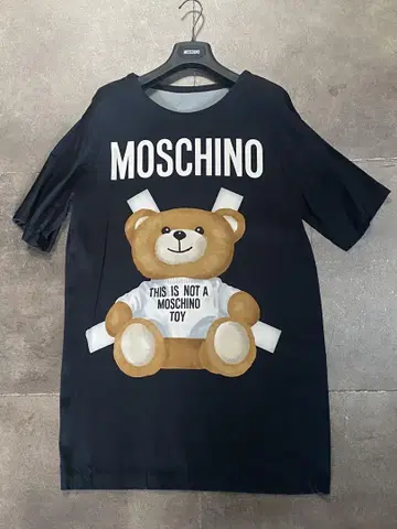 MOSCHINO 테디베어 프린트 티셔츠 블랙