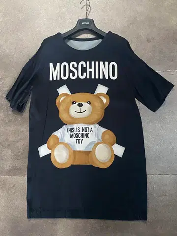 MOSCHINO 테디베어 프린트 티셔츠 블랙