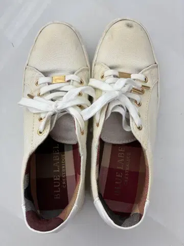 BLUE LABEL 화이트 캔버스 스니커즈