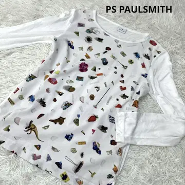 새상품급 PS PaulSmith 프린트 긴팔 T셔츠 M 화이트