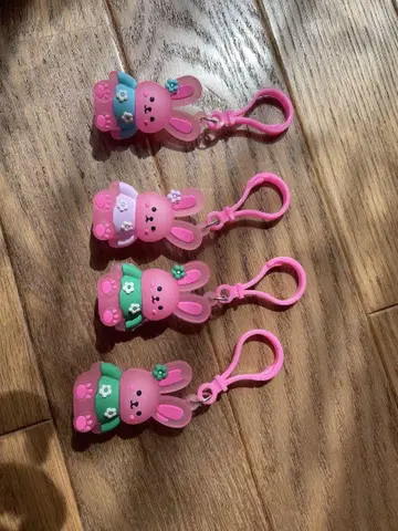 토끼 키링 4개 세트 토끼 키링
