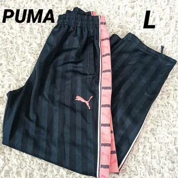 PUMA 스트라이프 저지 팬츠 네이비 핑크
