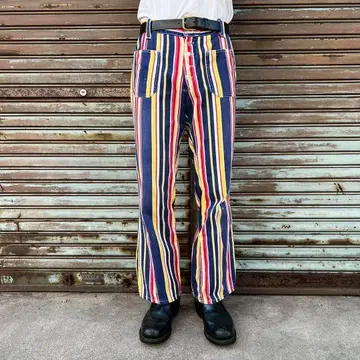 70s 스트라이프 빈티지 벨보텀 팬츠 W80cm