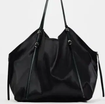 ZARA 새틴 이펙트 토트백 블랙