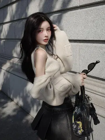 DD 케이블 니트 앙상블 (BLACK)