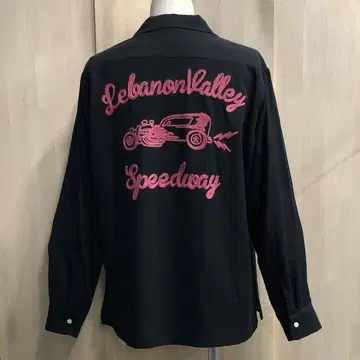 HOUSTON 휴스턴 긴팔 볼링 셔츠 카 클럽 자수 XXL 블랙