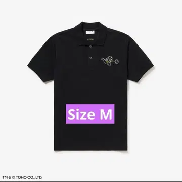 LACOSTE 아트 프로그램 고질라 블랙 피케 셔츠 size M
