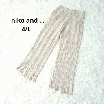 niko and - 와이드 팬츠 4/L 허리밴딩 끈 있음 루즈핏