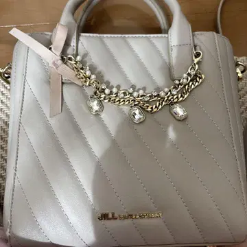 JILLBYJILLSTUART 주얼 리본 백 핑크 베이지