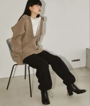 네이비 캐주얼 팬츠 드로우 스트링 포함
