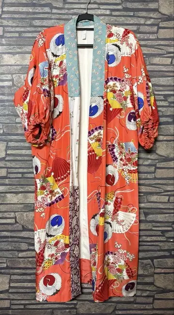 기모노 리메이크 겉옷 가디건 순수 실크 핸드메이드 코트 롱 가운