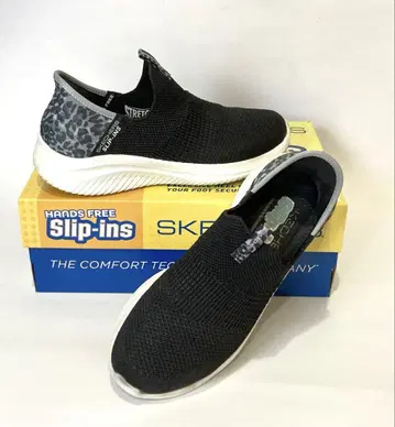 스케쳐스 슬립인즈 레오파드 블랙 23cm 박스 포함
