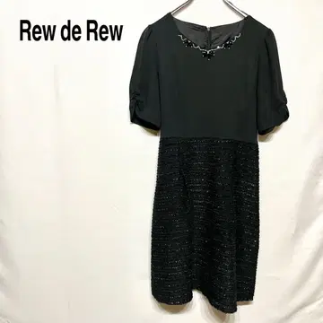 Rew de Rew 긴팔 무릎 기장 원피스 장식 주얼 5부 소매