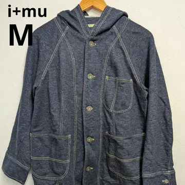 i+mu 센소유니코 38 인디고 후드티 데님풍 자켓