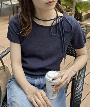 미니 부클레 초커 반팔 풀오버