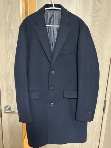BEAMS 네이비 체스터 코트 M 사이즈
