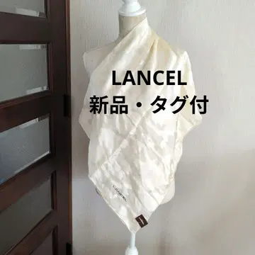 란셀 꽃무늬 오간자 스카프 실크 100% 아이보리