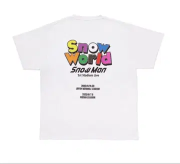 미사용 새상품 SnowMan 화이트 T셔츠 Snow World