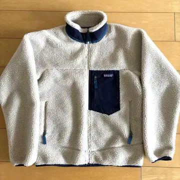 patagonia 플리스 자켓 S 사이즈 화이트/네이비 남성용