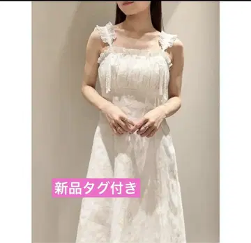 스나이델 택 포함 새상품 블레이드 리본 자카드 원피스