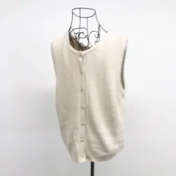 골든 베어 베스트 L 베이지 면 혼방 슬릿 심플 캐주얼 청순