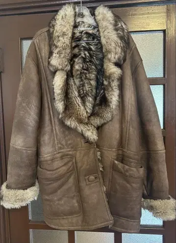 주말 세일 11/24까지 무스탕 코트 브라운 [천연 가죽]