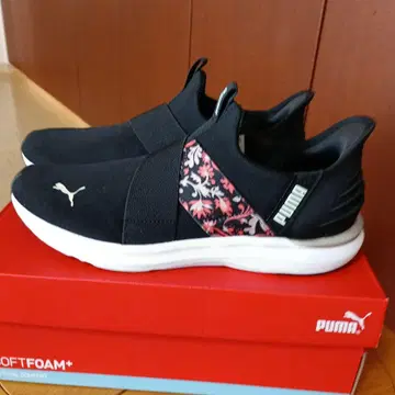 PUMA SOFTFOAM+ 슬립온 블랙/플라워 25.0