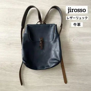 jirosso 가죽 백팩 네이비