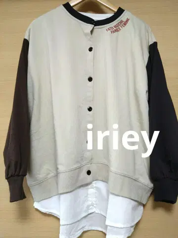iriey 2way 로고 가디건+레이어드 긴팔 T 앙상블 F