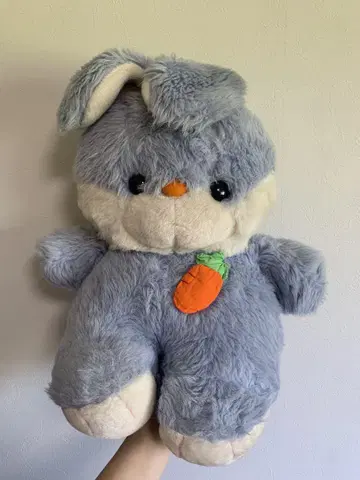 레트로 블루 토끼 봉제 인형 약 30cm