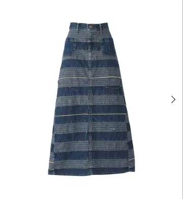 HYSTERIC GLAMOUR 스크래치 롱 데님 스커트 24inch