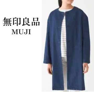무인양품 MUJI 데님 노카라 코트 XL 스트레치