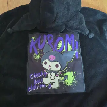 미사용 쿠로미 귀 달린 후드티 후디 Kuromi