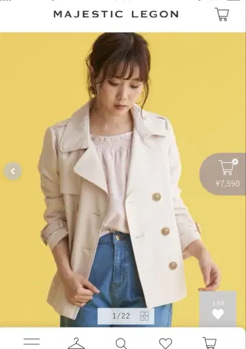 새상품급 숏 트렌치코트 마제스틱 레곤
