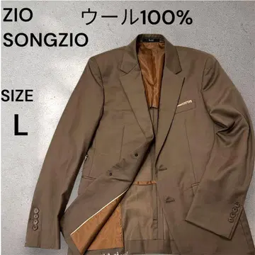 택 포함 새상품 울 100% 송지오 브라운 테일러드 자켓 L