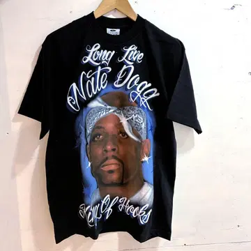 구제 의류 L 사이즈 Nate Dogg 티셔츠 블랙