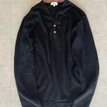 폴 스미스 런던 울 혼방 헨리넥 긴팔 니트 블랙 XL