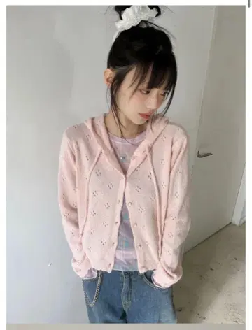 가디건 후디 핑크 kim9hope