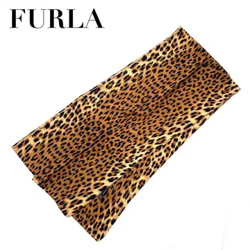 [ 새상품급 ] FURLA 훌라 레오파드 무늬 실크 100% 스카프