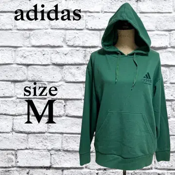 A274 아디다스 [ M ] 후드티 후드 풀오버 자수 그린