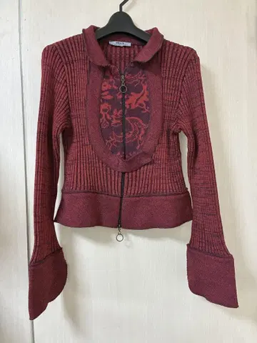 [ 레어 ] NILL'S COLLECTION 와인 레드 가디건