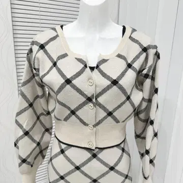 JILL by JILL STUART 체크 자카드 니트 셋업