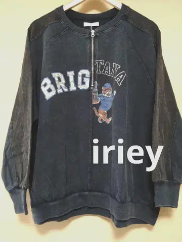 iriey 스노우 워시 천축 리메이크풍 하프 지퍼 풀오버 F
