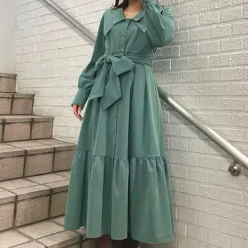 REDYAZEL 세일러 카라 티어드 원피스