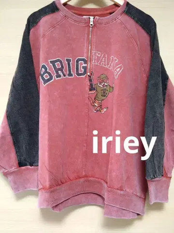 iriey 스노우 워시 천축 리메이크풍 하프 지퍼 풀오버 F