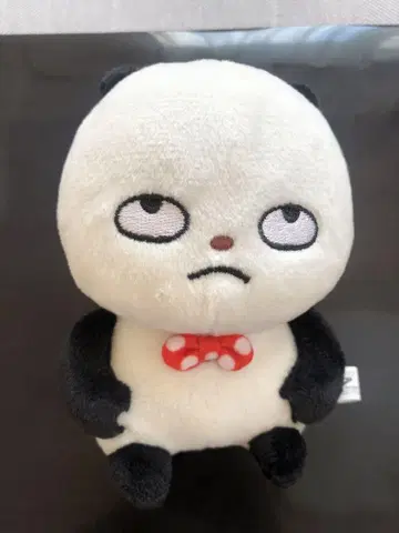 팬더 봉제 인형 빨간색 리본 포함