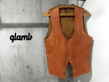 glamb  린넨 x 램 가죽 베스트 1 천연 가죽 웨스턴 베스트
