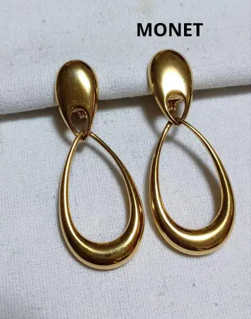 2q MONET 골드 오벌 쉐이프 귀찌 후프 반지