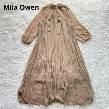 Mila Owen 보타이 리본 플리츠 원피스 도트