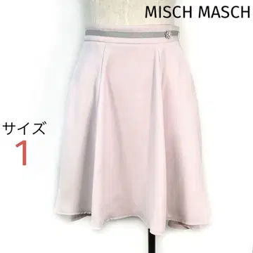 MISCH MASCH 무릎 기장 플레어 스커트 새상품급 비쥬 장식 비대칭